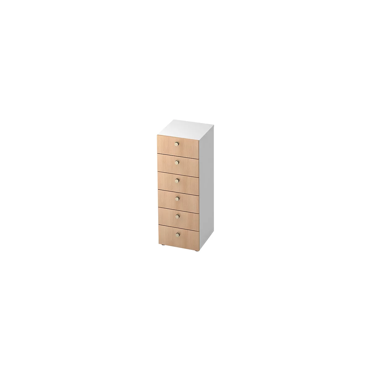 Armoire à tiroirs TOPAS LINE, 3 HC, L 400 mm, blanc/décor chêne