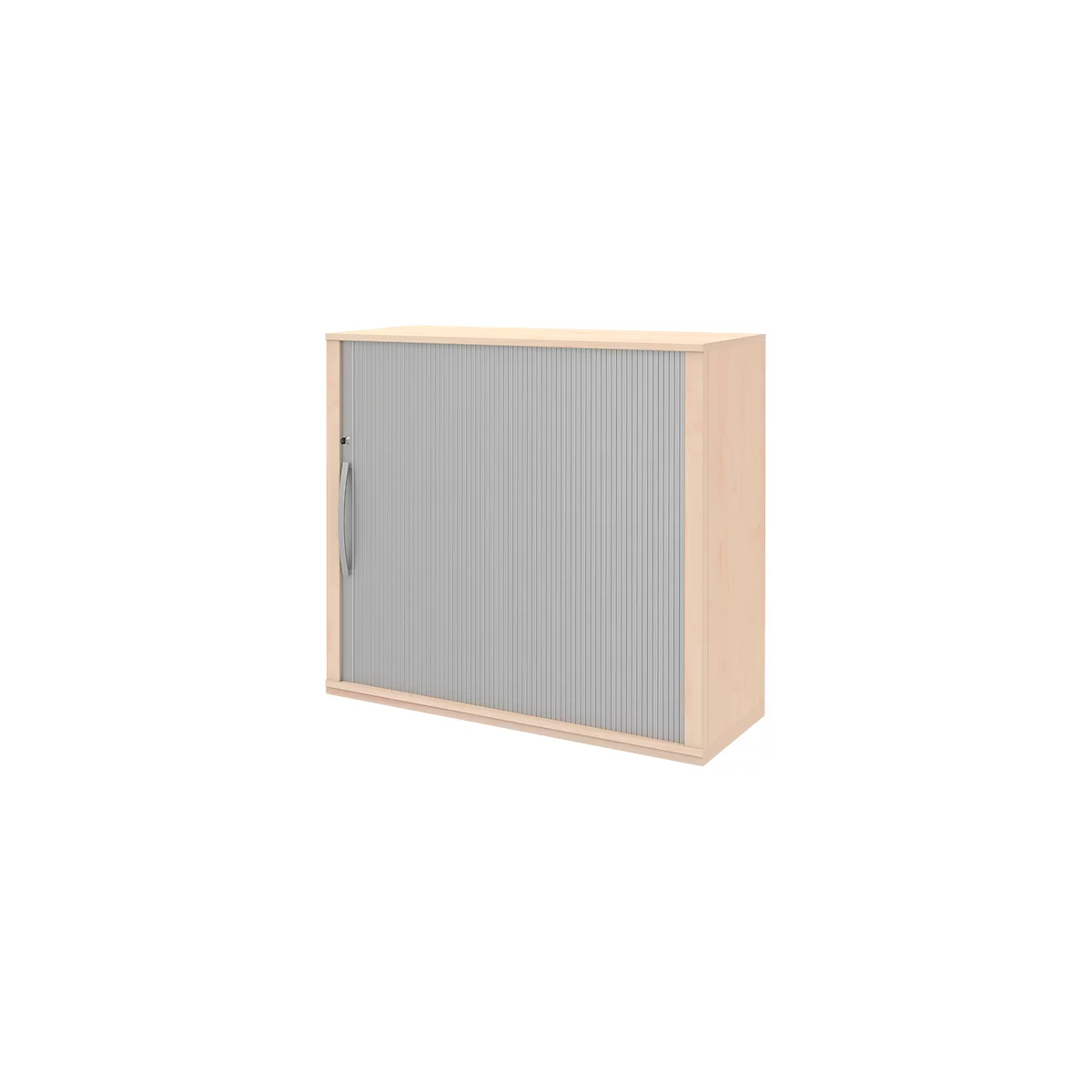 Armoire à volet BARI, 4 étagères, s'ouvre depuis la droite, serrure et cloison médiane, l. 1200 x P 430 x H 1117 mm, coloris érable