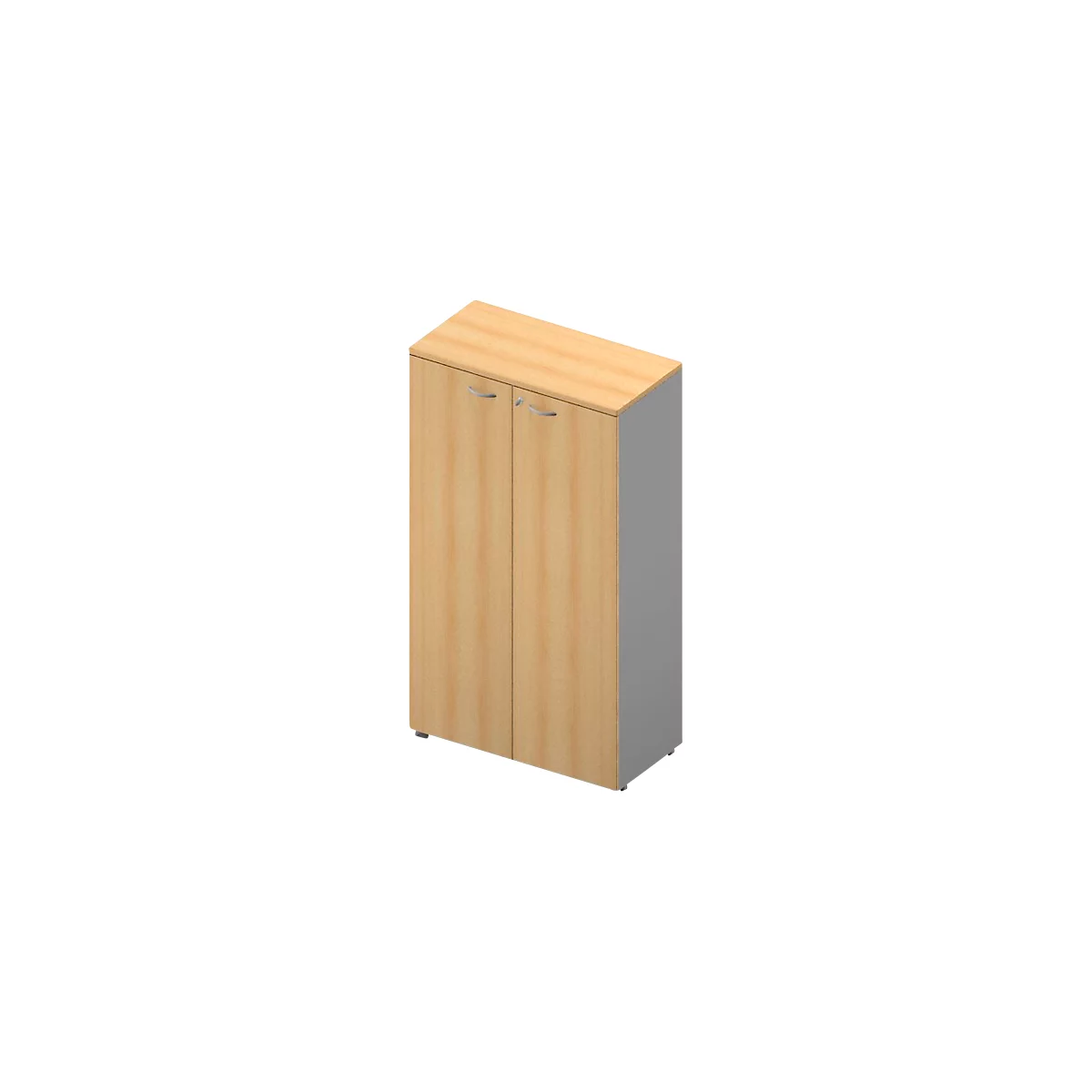 Armoire ARLON OFFICE, 4 hauteurs de classeur, verrouillable, l. 900 x P 450 x H 1600 mm, coloris hêtre/alu