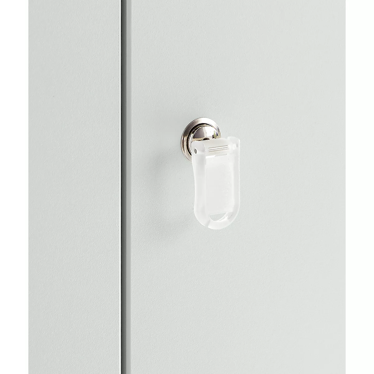 Armoire, bois, 4 étagères, 5 HC, l. 800 x P 400 x H 1877 mm, verrouillable, gris clair 