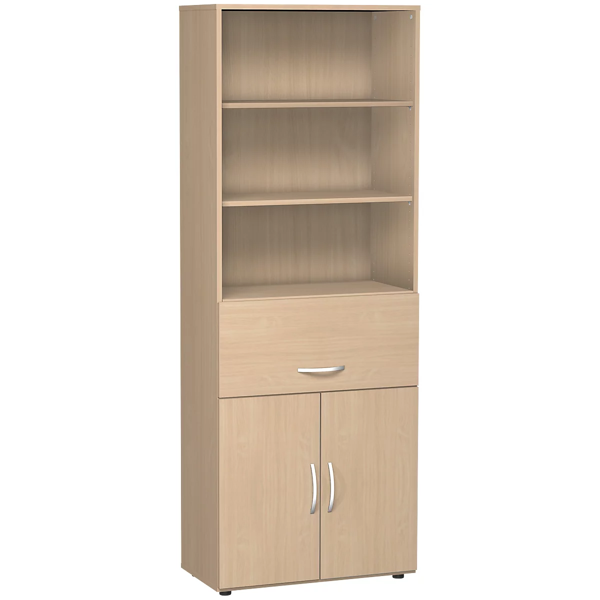 Armoire combinée à dossiers suspendus ALICANTE, 6 HC, l. 800 mm, coloris hêtre