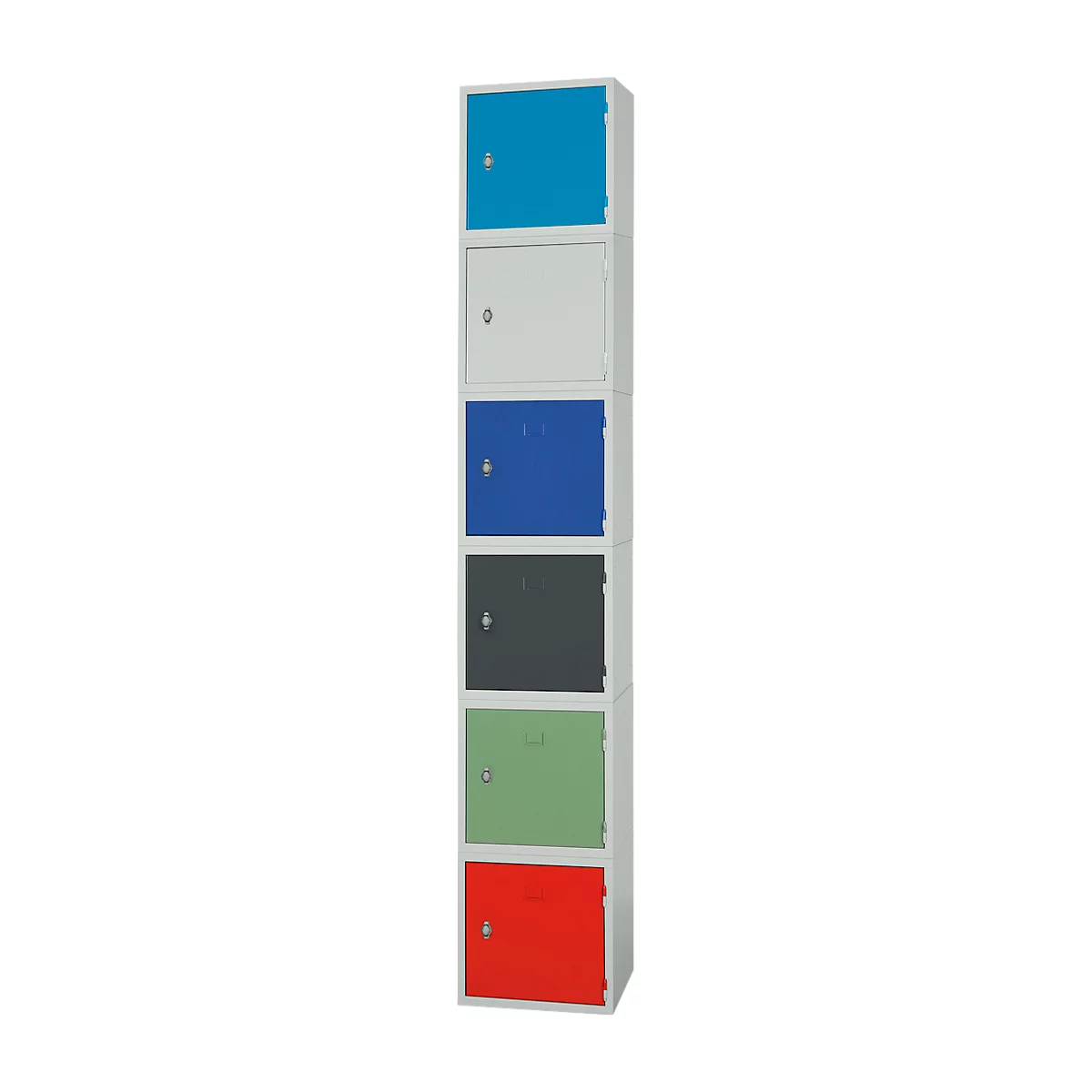 Armoire cube en métal verrouillable, 380 mm, corps gris, porte vert RAL 6011