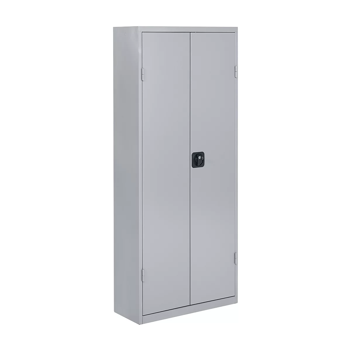 Armoire d'atelier - l. 700 x P 300 x H 1690 mm - 11 étagères - 60 bacs - avec portes - alu blanc