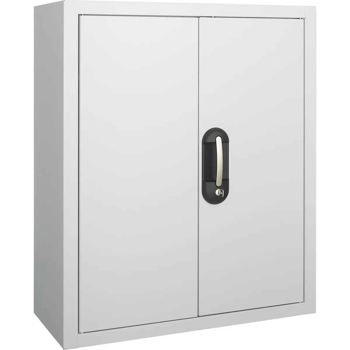 Armoire d'atelier - l. 700 x P 300 x H 830 mm - 4 étagères - sans bacs - avec portes - gris clair