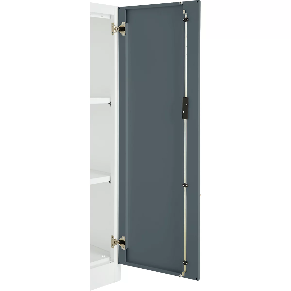 Armoire de bureau, 3OH, verrouillable, avec portes en applique, L 800 mm, gris basalte/blanc trafic