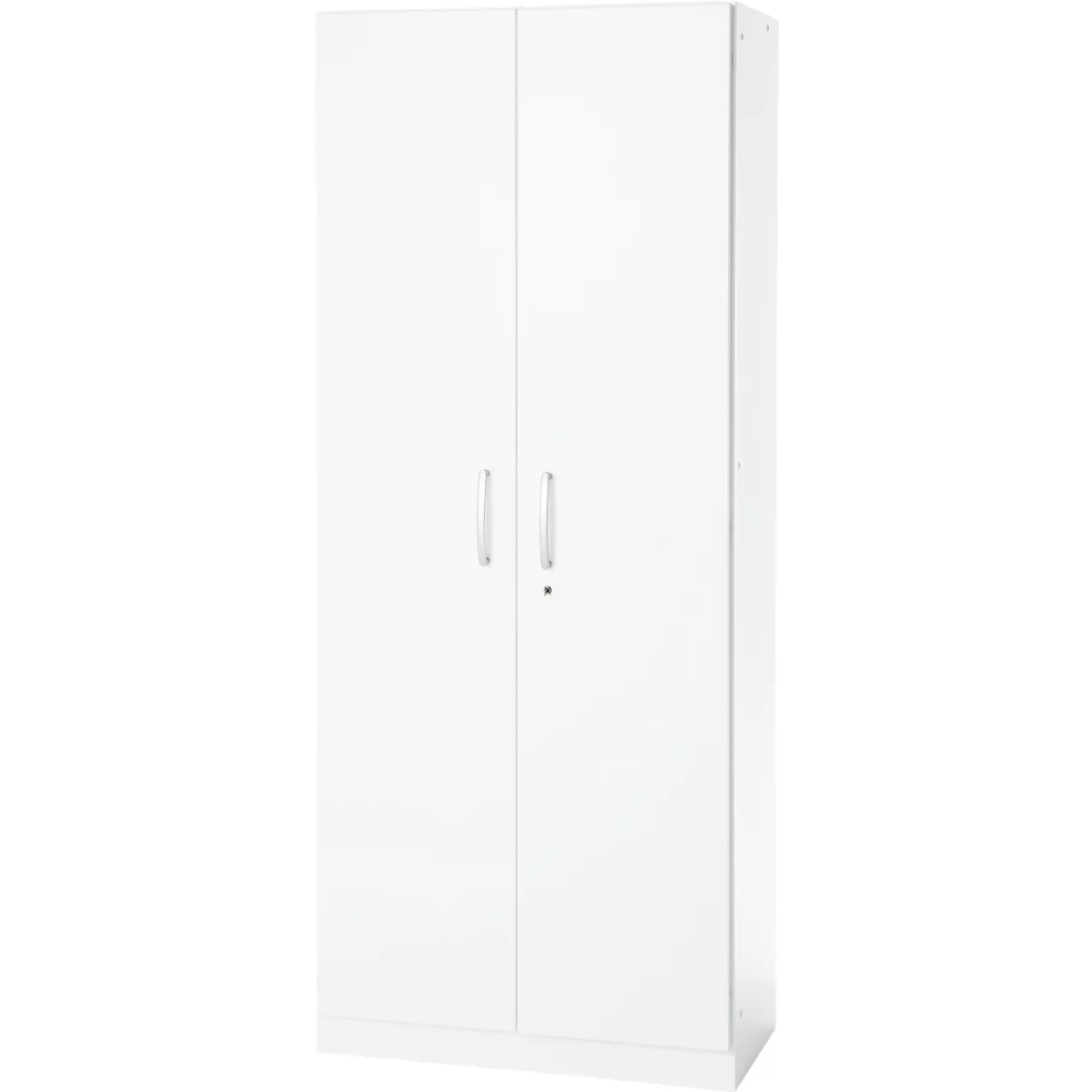 Armoire de bureau, 5 HC, verrouillable, avec portes en applique, L 800 mm, blanc trafic