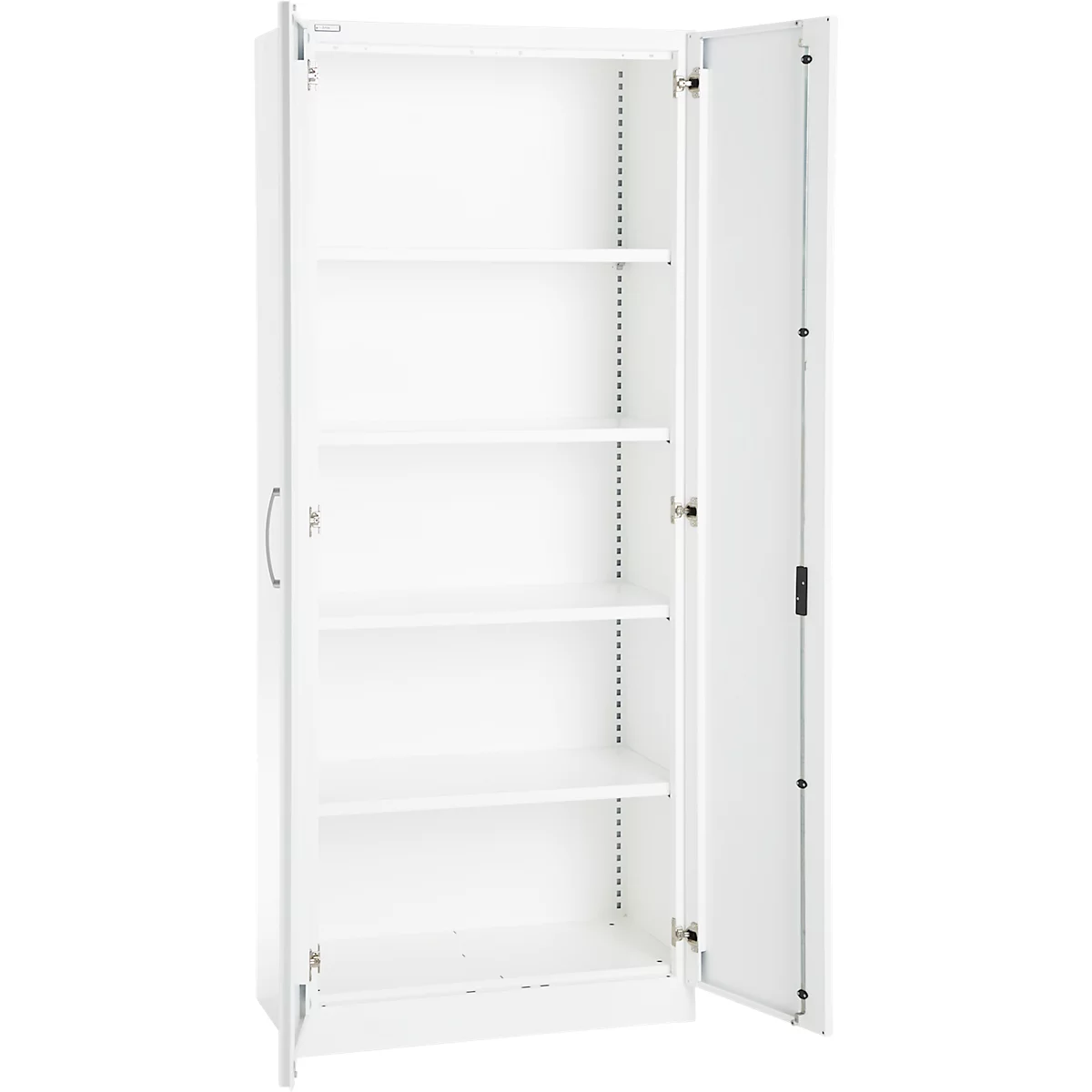 Armoire de bureau, 5 HC, verrouillable, avec portes en applique, L 800 mm, blanc trafic