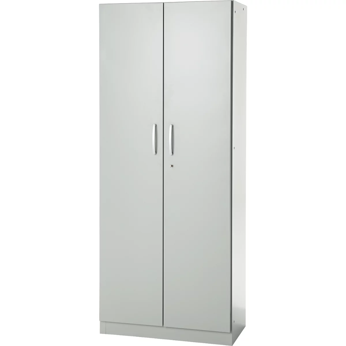 Armoire de bureau, 5 HC, verrouillable, avec portes en applique, L 800 mm, gris clair