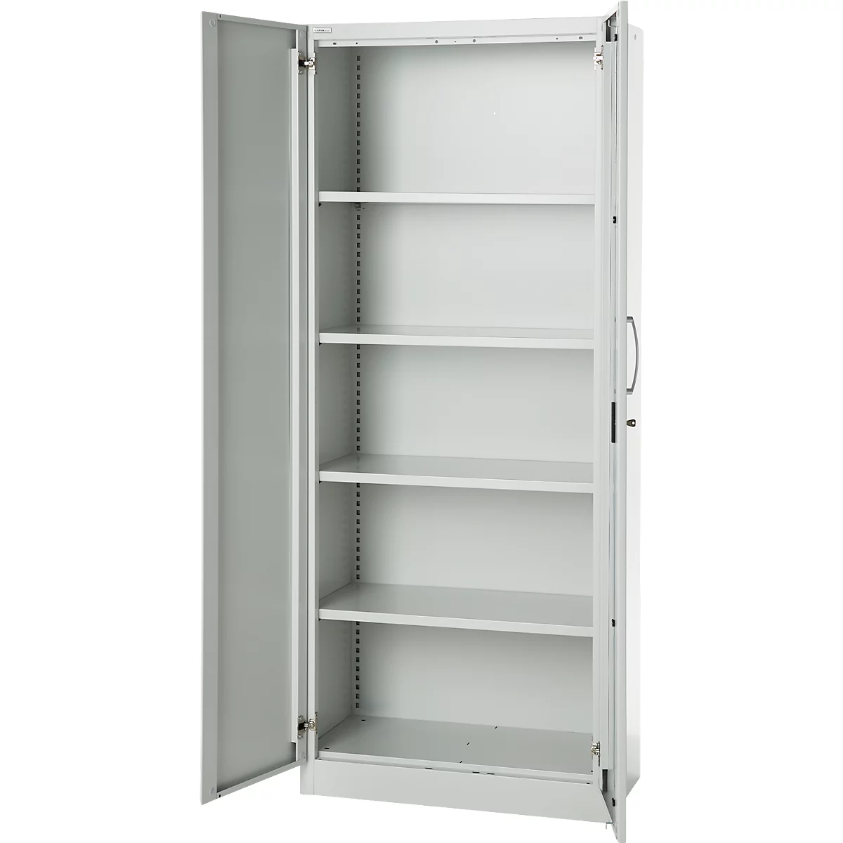 Armoire de bureau, 5 HC, verrouillable, avec portes en applique, L 800 mm, gris clair