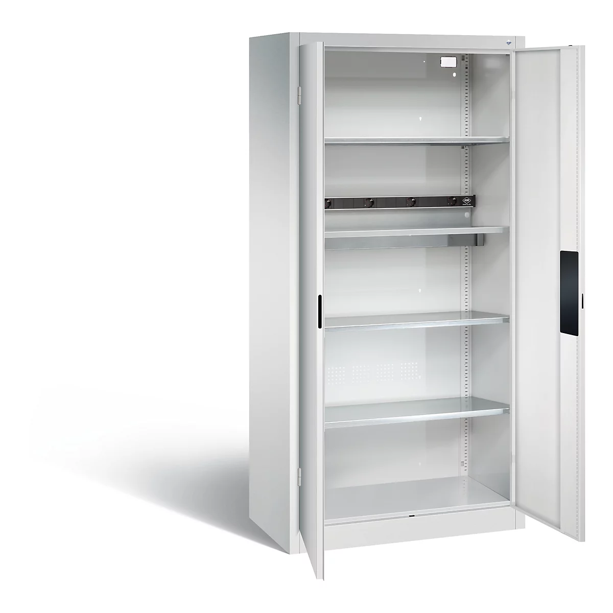 Armoire de charge sur batterie Basic de C+P avec portes en tôle pleine, H 1950 x L 930 x P 500 mm, gris clair