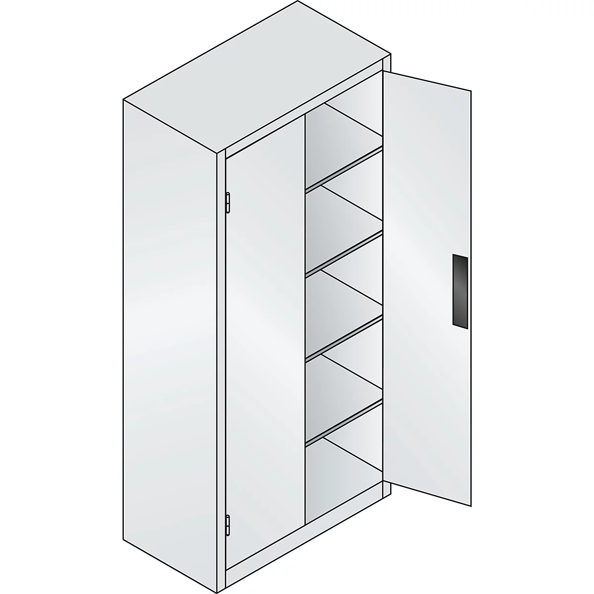 Armoire de charge sur batterie Comfort de C+P avec portes en tôle pleine, H 1950 x L 930 x P 500 mm, gris clair/vert réséda