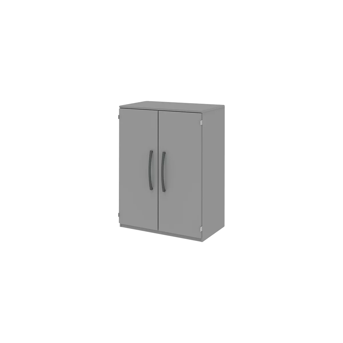 Armoire de classement BARI, 3 hauteurs de classeurs, 2 tablettes, l. 819 x P 430 x H 1117 mm, gris moyen/gris moyen