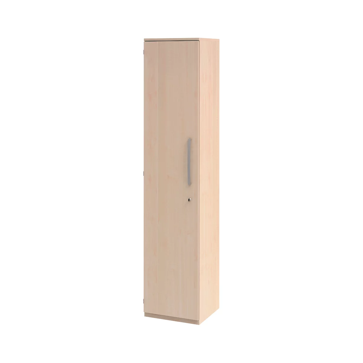 Armoire de classement BARI, 6 hauteurs de classeurs, 5 tablettes, serrure, charnière de porte côté gauche, l. 427 x P 430 x H 2174 mm, coloris érable