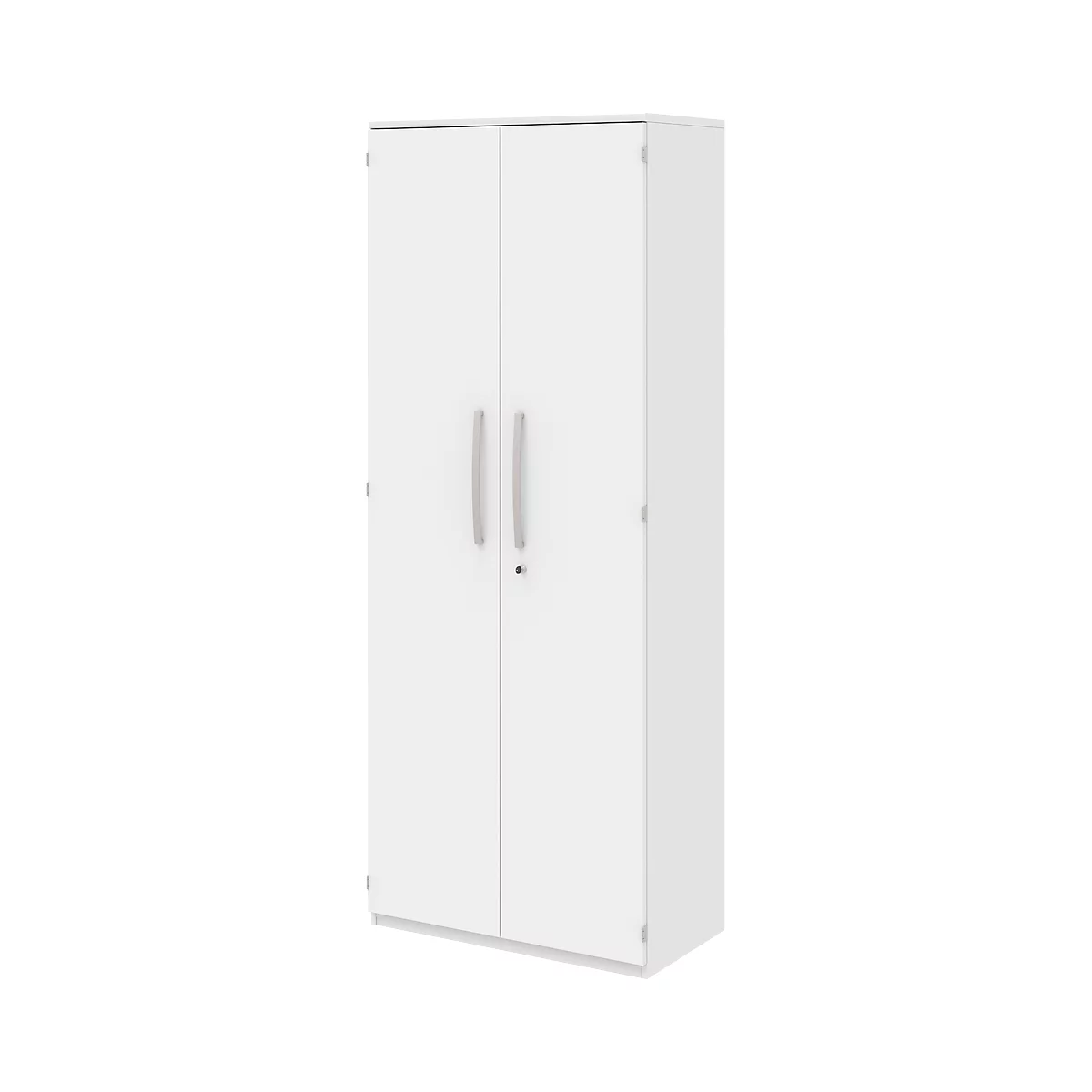 Armoire de classement BARI, 6 HC, 5 tablettes, serrure, l. 819 x P 430 x H 2174 mm, blanc