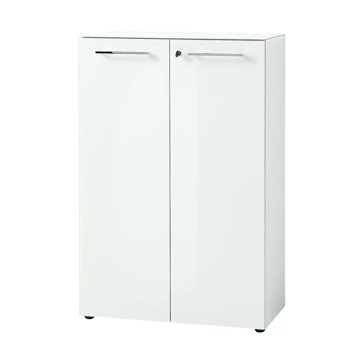 Armoire de classement MONTERIA, 3 hauteurs de classeurs, verrouillable, l. 800 x P 370 x H 1200 mm, blanc