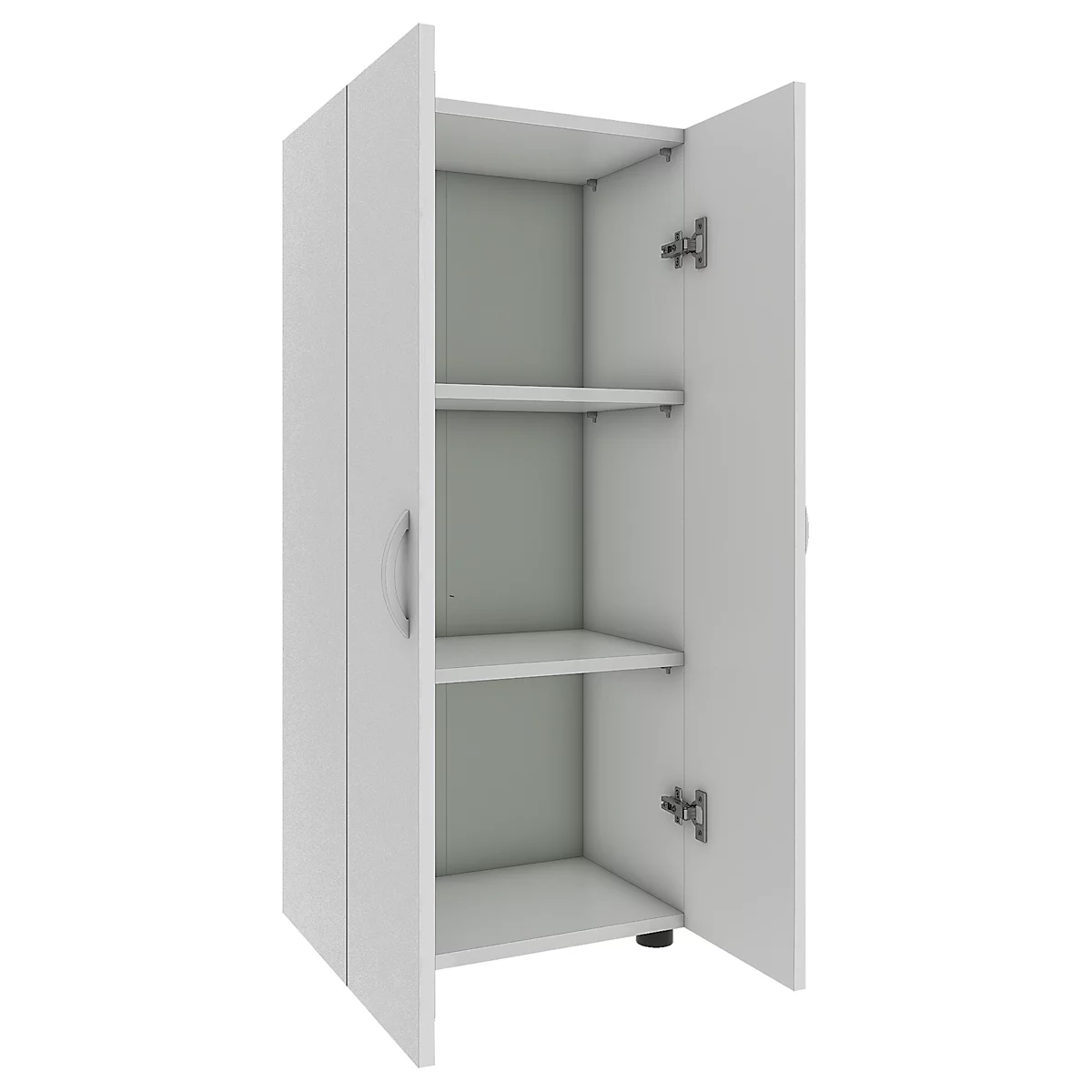 Armoire de classement Ulas, 3 hauteurs de classeurs, 2 tablettes, pour env. 21 classeurs, portes battantes, L 490 x P 340 x H 1080 mm, bois, blanc