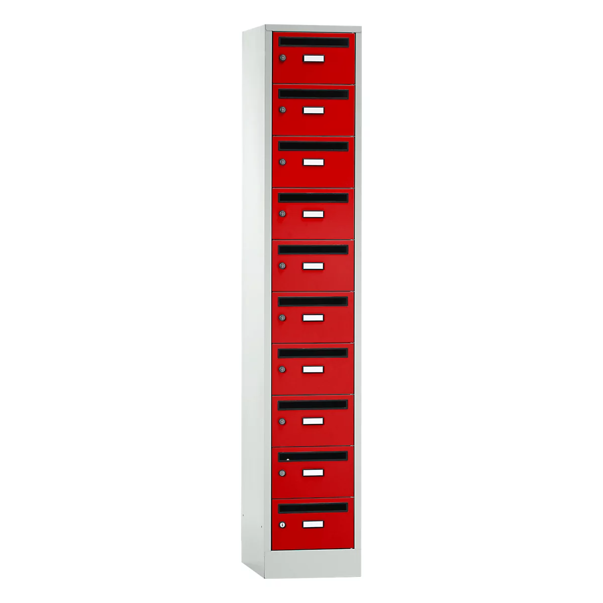 Armoire de distribution pour courrier, avec fente d'insertion, 1 compartiment, serrure à cylindre de sécurité, rouge feu