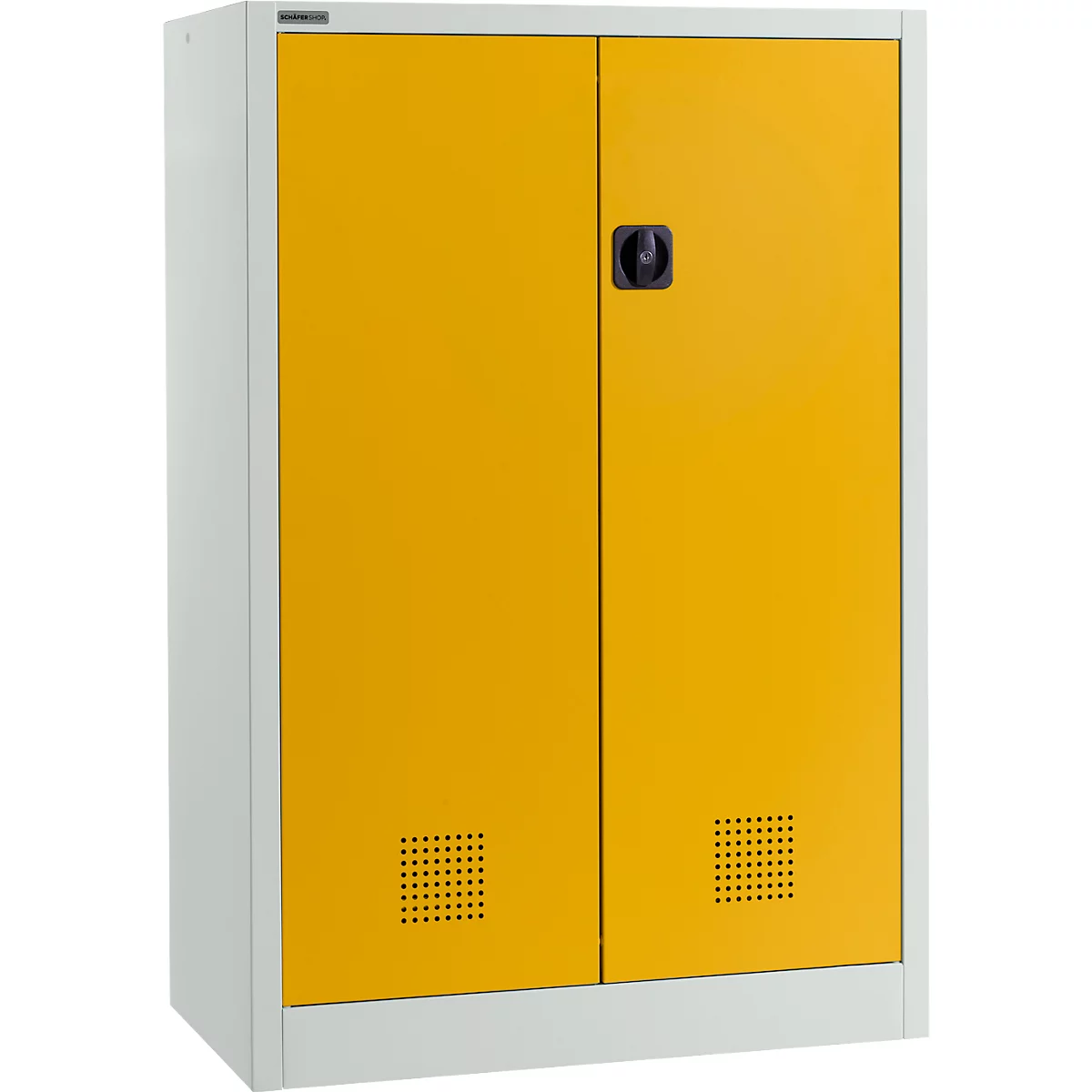 Armoire de sécurité MSI-US1509 - acier - l. 950 x P 500 x H 1585 mm - fentes d'aération - 3 bacs à 18 L - gris et jaune - notre marque Schäfer Shop Select