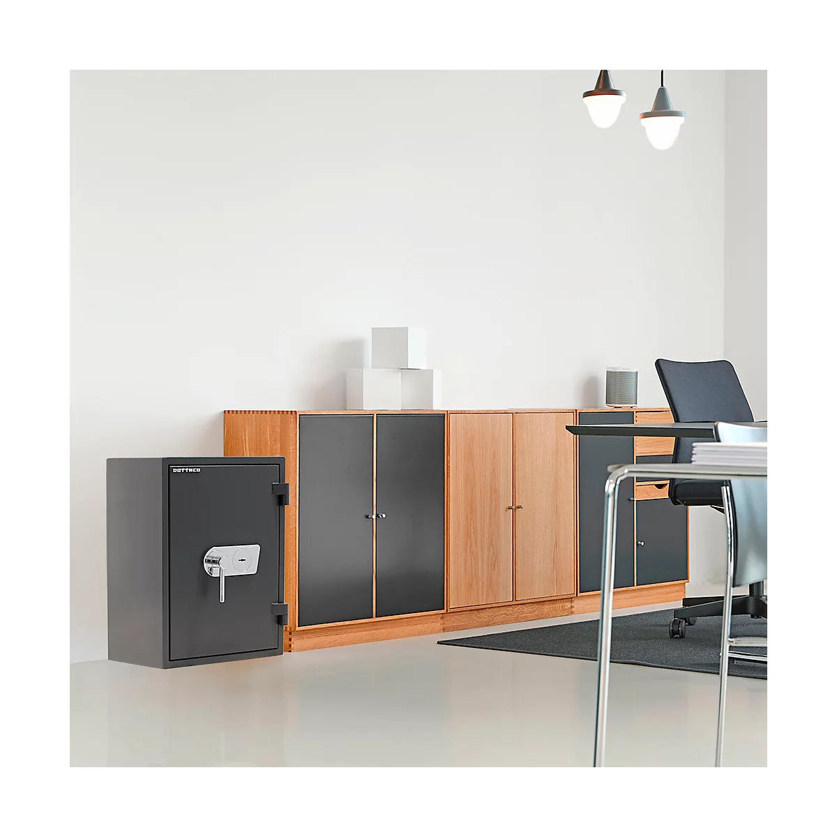 Armoire de sécurité pour papier Rottner EN1 FireProfi 65 Premium serrure à double panneton anthracite