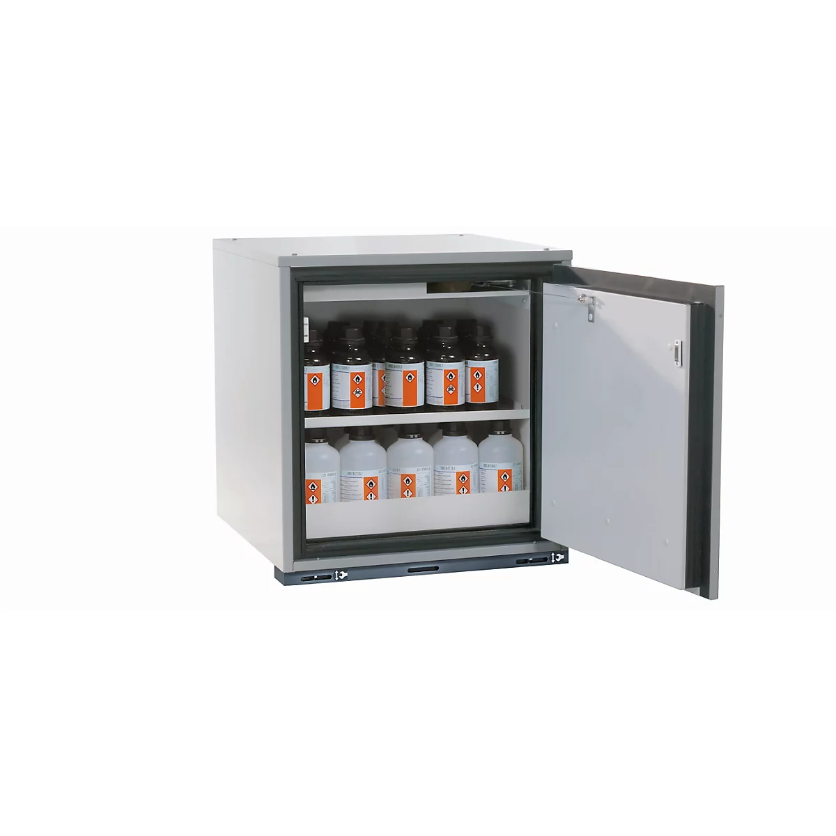 Armoire de stockage de sécurité de type 90 asecos UB-T-90, porte à charnières, charnières à droite, façade gris clair, L 593 x P 502 x H 600 mm