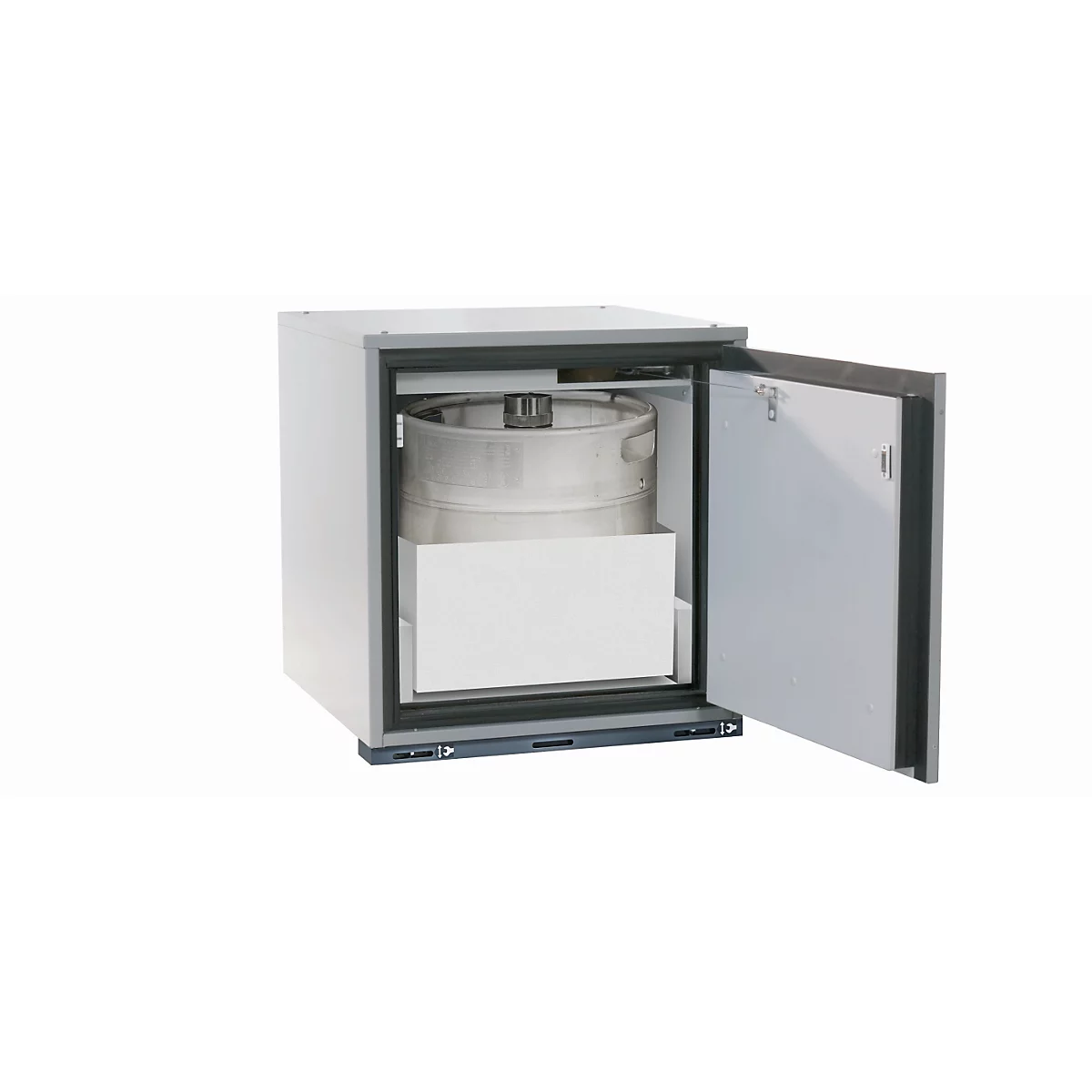 Armoire de stockage de sécurité de type 90 asecos UB-T-90, porte à charnières, charnières à droite, façade gris clair, L 593 x P 574 x H 600 mm