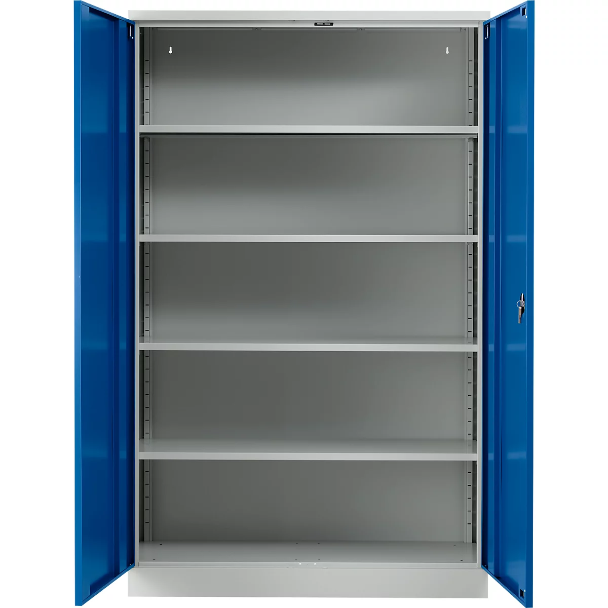 Armoire en acier, H 1950 x l. 1200 x P 420 mm, gris clair 7035/bleu gentiane 5010