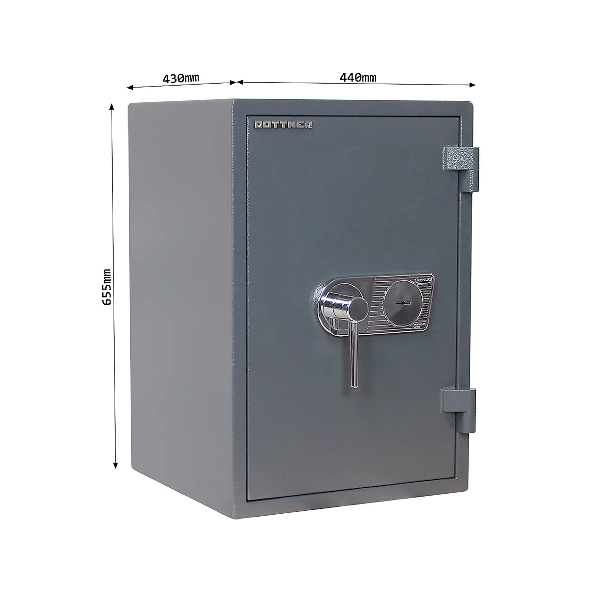 Armoire forte Rottner EN1 Atlas Fire 65, serrure à double panneton, L 440 x P 430 x H 655 mm, acier, anthracite