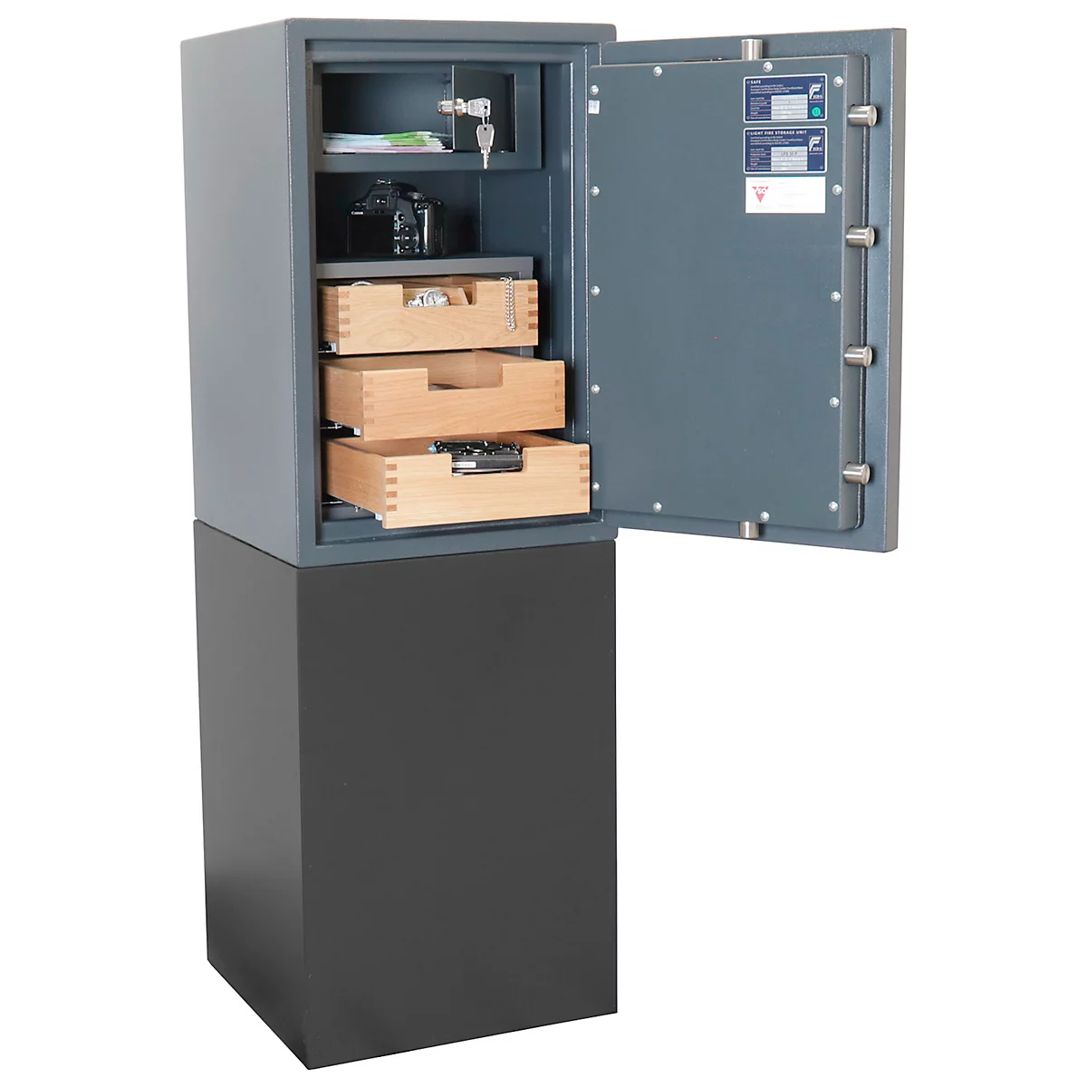 Armoire forte Rottner EN1 Atlas Fire 65, serrure à double panneton, L 440 x P 430 x H 655 mm, acier, anthracite