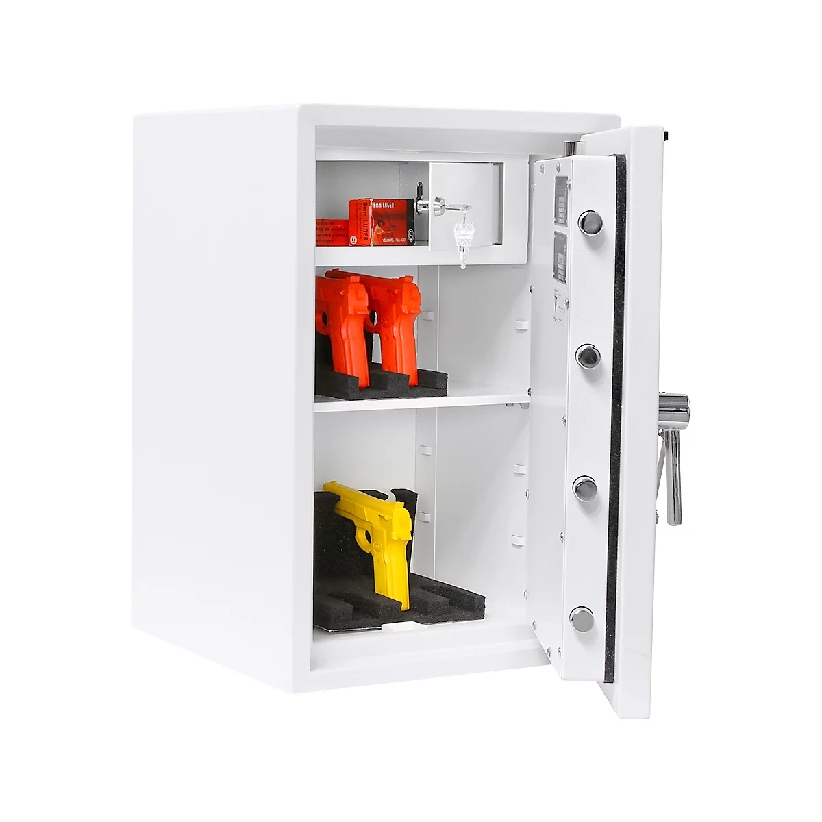 Armoire forte Rottner EN1 Atlas Fire 65, serrure à double panneton, L 440 x P 430 x H 655 mm, acier, blanc