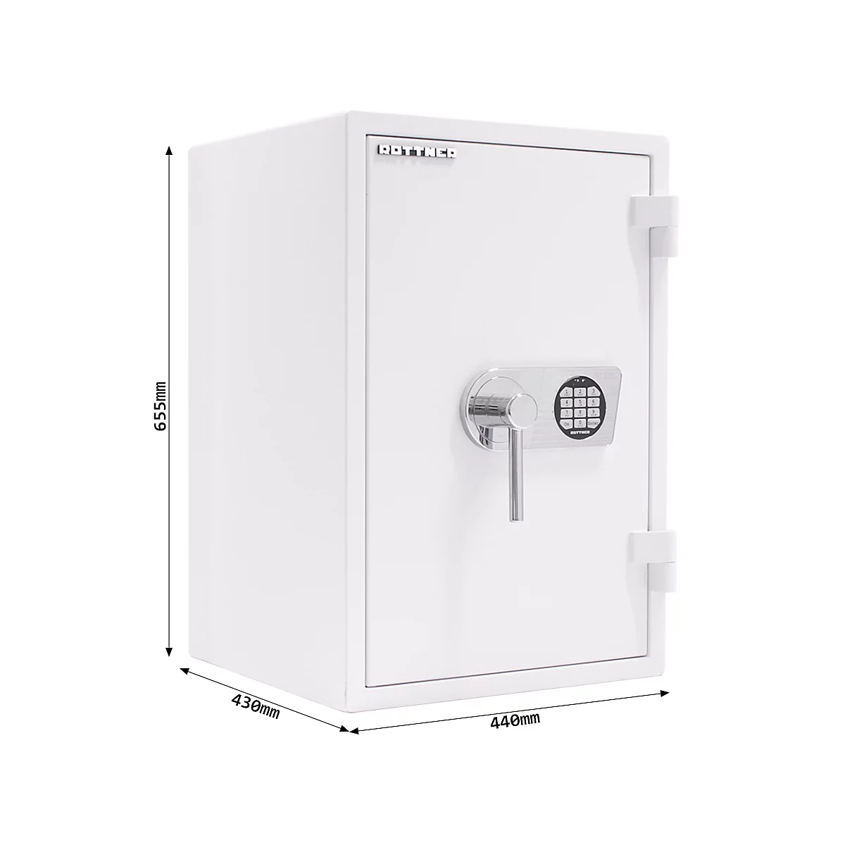 Armoire forte Rottner EN1 Atlas Fire 65, serrure électronique, L 440 x P 430 x H 655 mm, acier, blanc