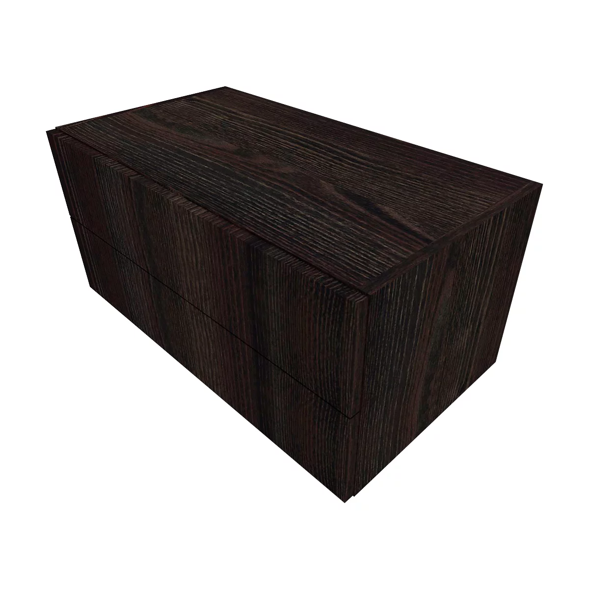 Armoire SOLUS PLAY, 2 tiroirs, l. 800 x P 440 x 374 mm, chêne de tourbière