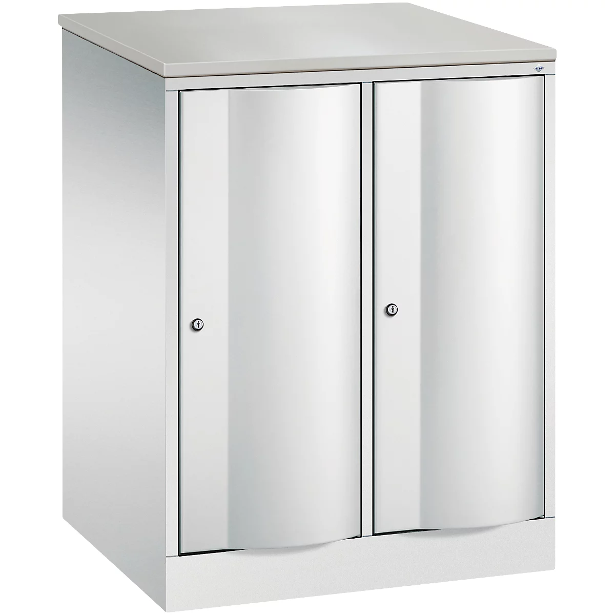 Armoire vestiaire Resisto de C+P, 2 compartiments, 2 casiers, L 772 x P 640 x H 1077 mm, gris clair