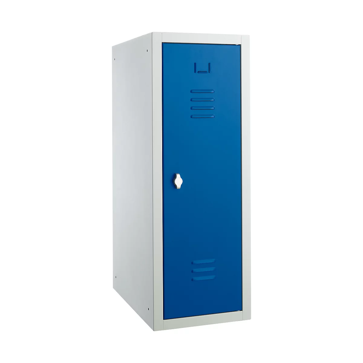 Armoire vestiaire, tôle d'acier, l. 315 x P 500 x H 875 mm, serrure de sécurité à loquet rotatif, assemblée, bleu gentiane