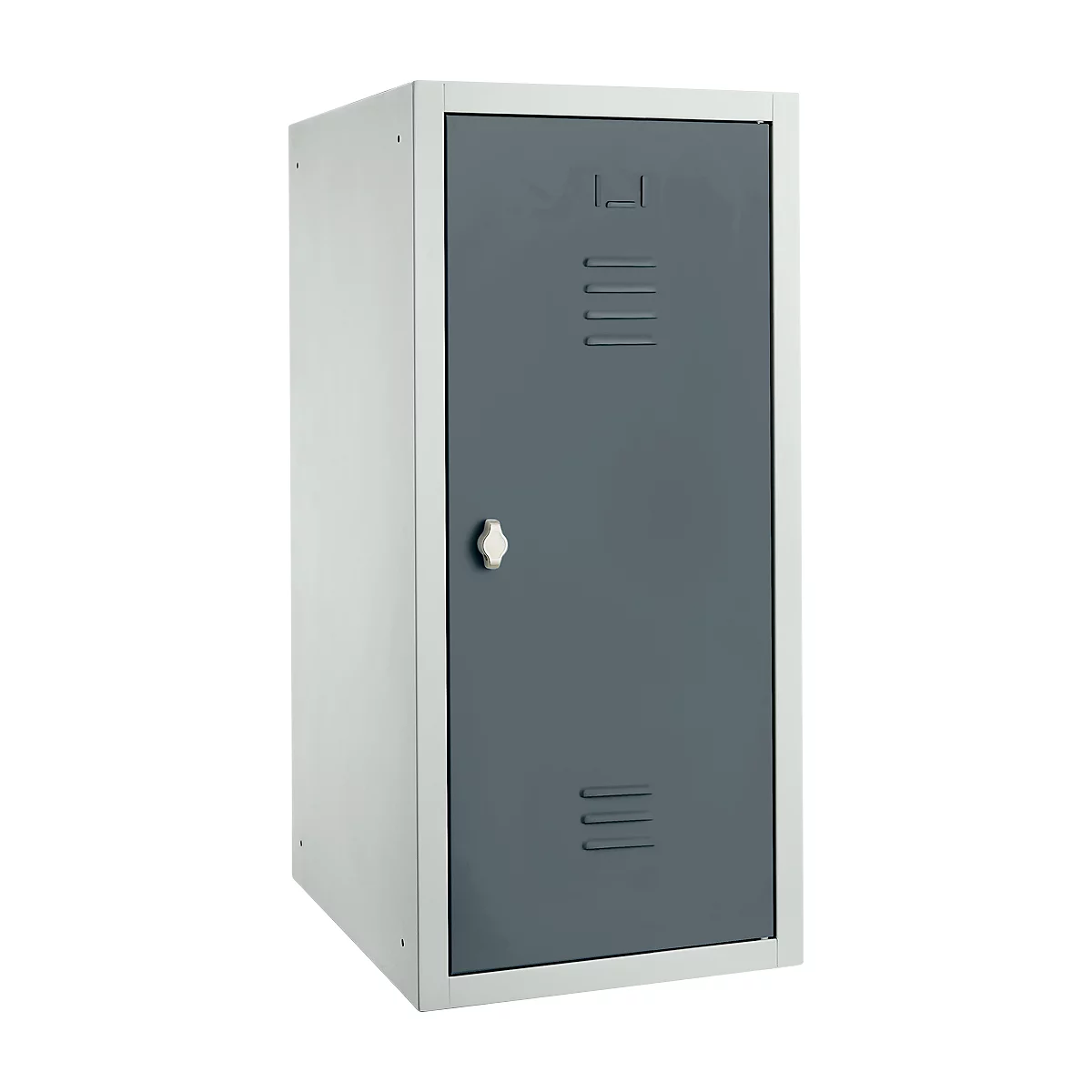 Armoire vestiaire, tôle d'acier, l. 400 x P 500 x H 1000 mm, serrure de sécurité à loquet rotatif, assemblée, gris basalte