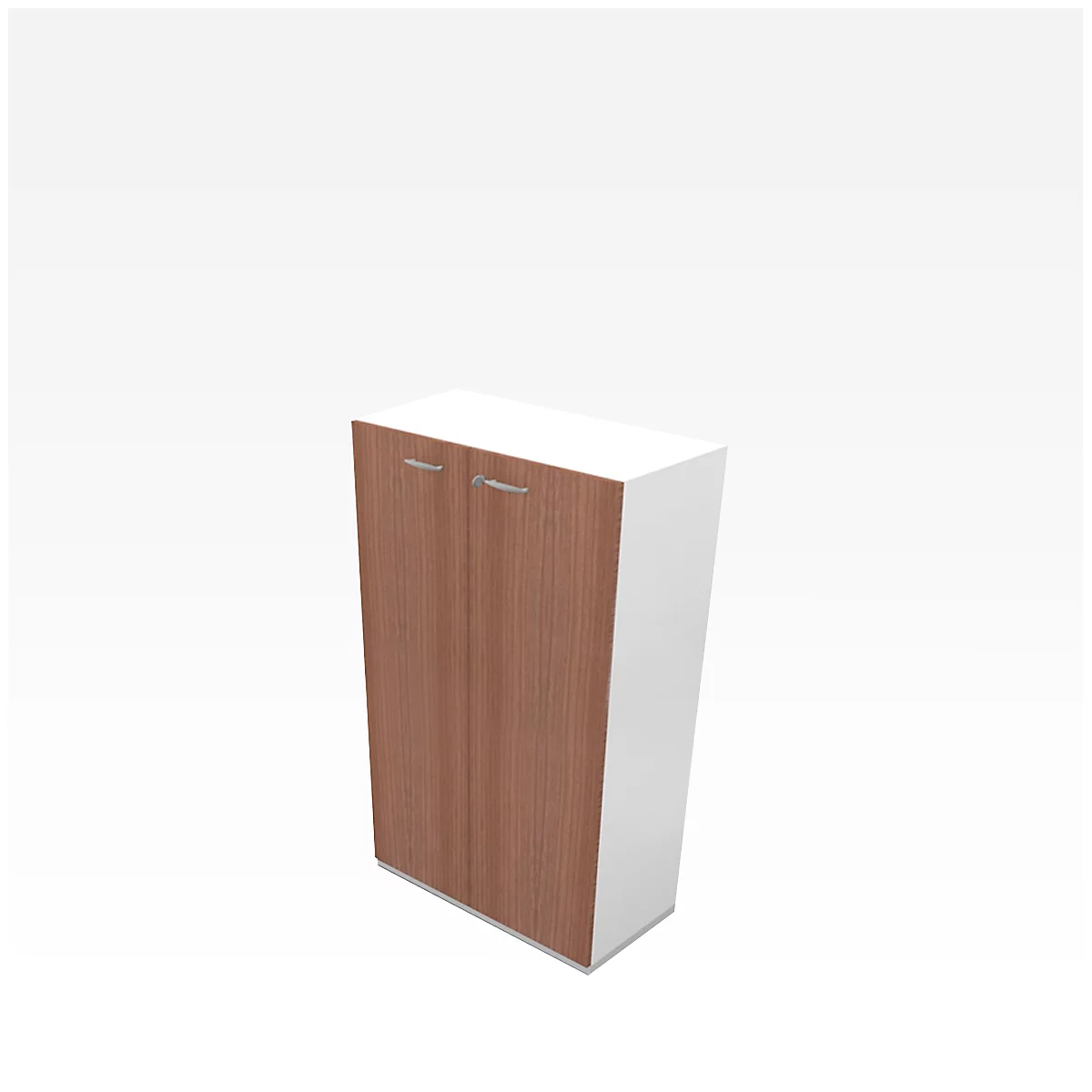 Armoire X-TIME WORK, 3 HC, portes en bois, 860 x 430 x 1310 mm, coloris noix Canaletto/blanc