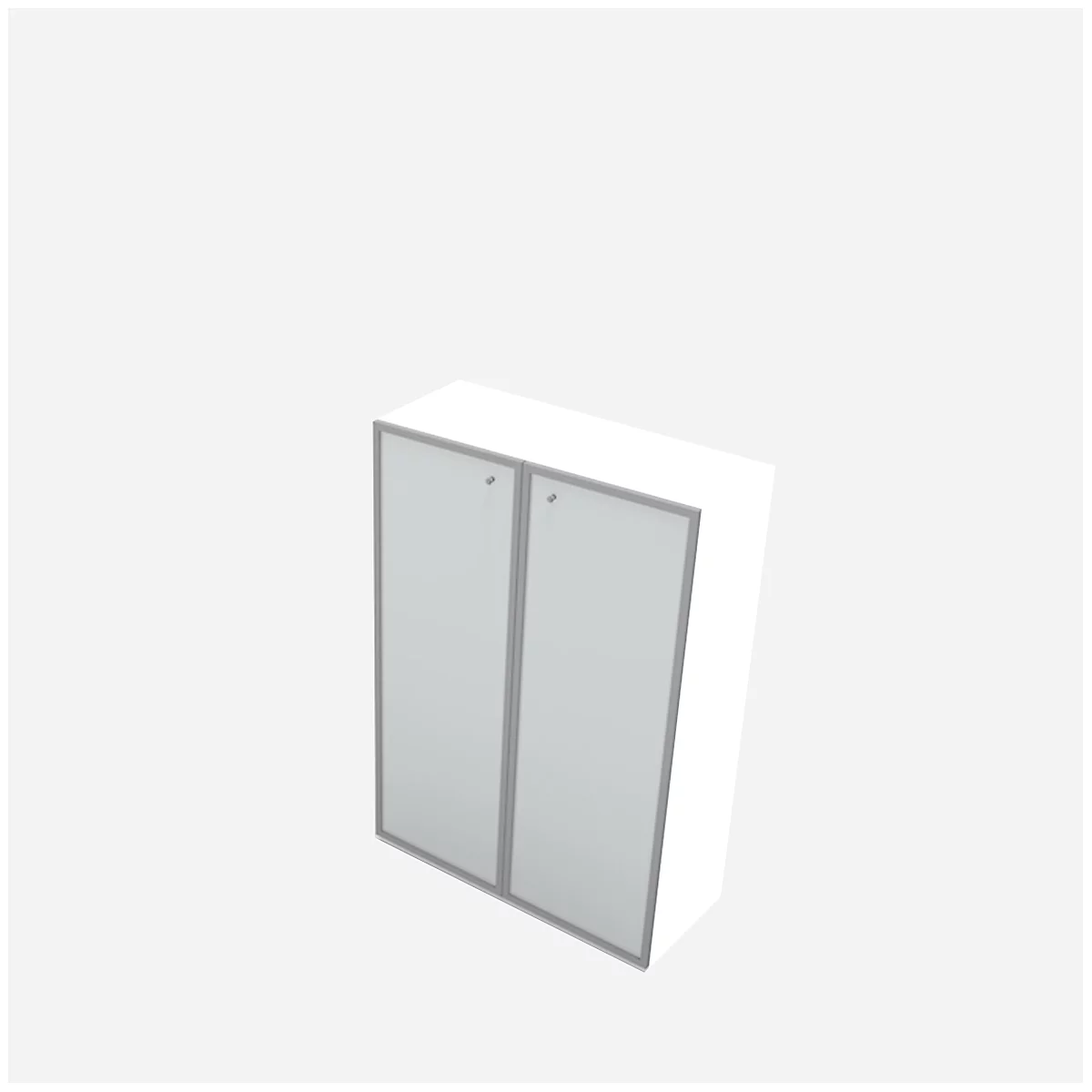 Armoire X-TIME WORK, 3 HC, portes vitrées, 860 x 430 x 1310 mm, verre/alu