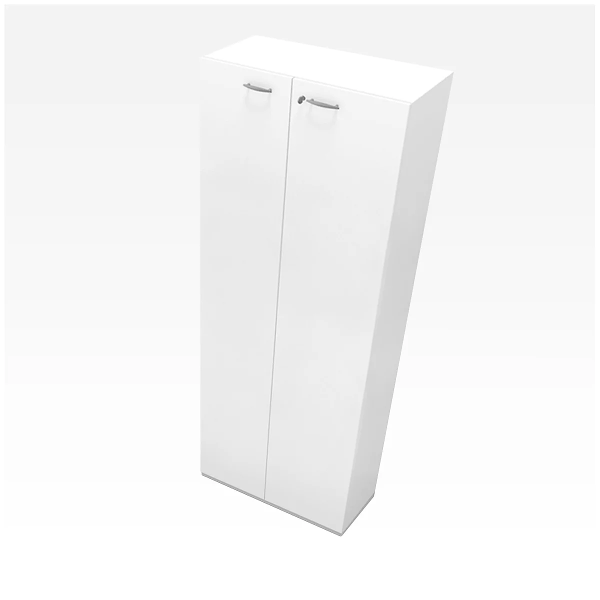 Armoire X-TIME-WORK, 5 HC, portes en bois, 860 x 430 x 2140 mm, blanc/blanc