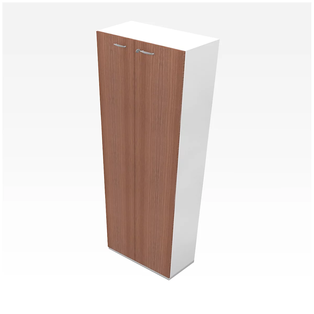 Armoire X-TIME-WORK, 5 HC, portes en bois, 860 x 430 x 2140 mm, coloris noix Canaletto/blanc