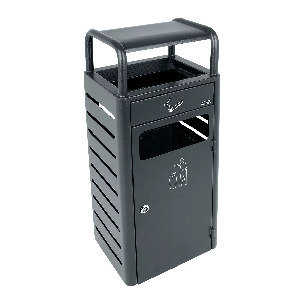 Asbak-afvalbak voor binnen en buiten, B 330 x D 280 x H 880 mm