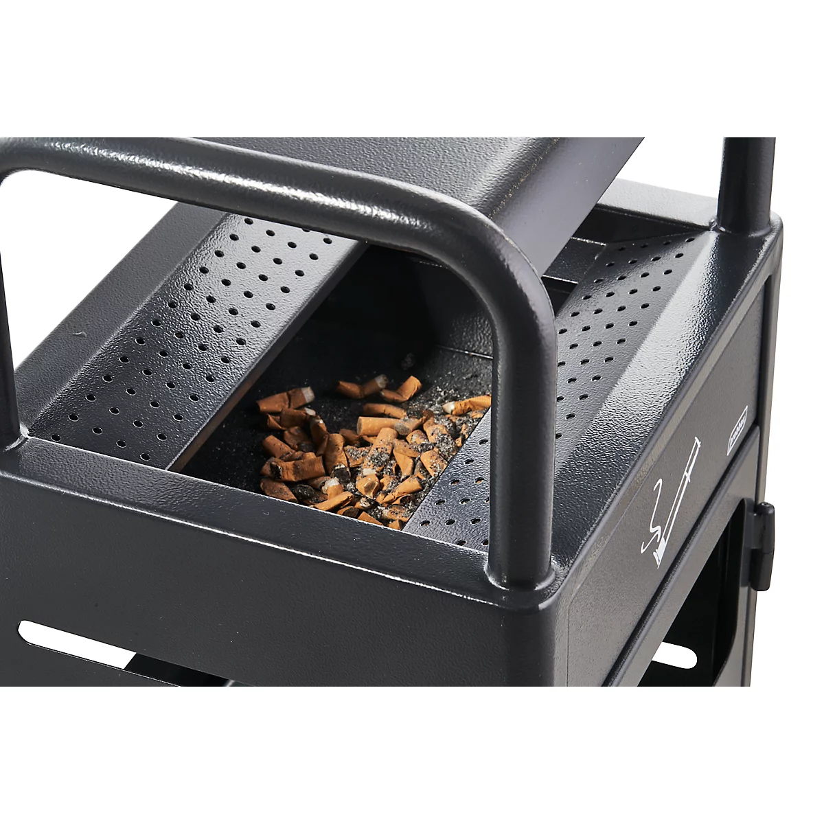 Asbak-afvalbak voor binnen en buiten, B 330 x D 280 x H 880 mm