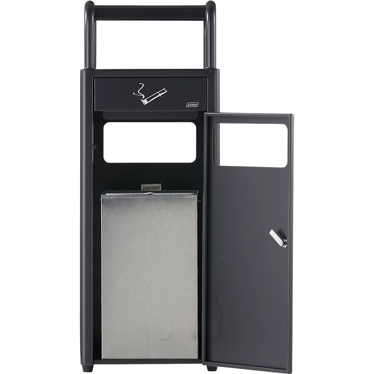 Asbak-afvalbak voor binnen en buiten, B 330 x D 280 x H 880 mm