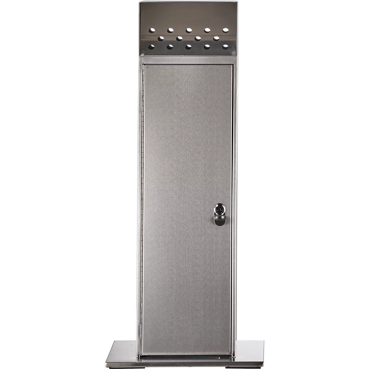 Asbakstandaard, inhoud 23 l, afsluitbaar, incl. 1 sleutel, B 380 x D 380 x H 880 mm, roestvrij staal