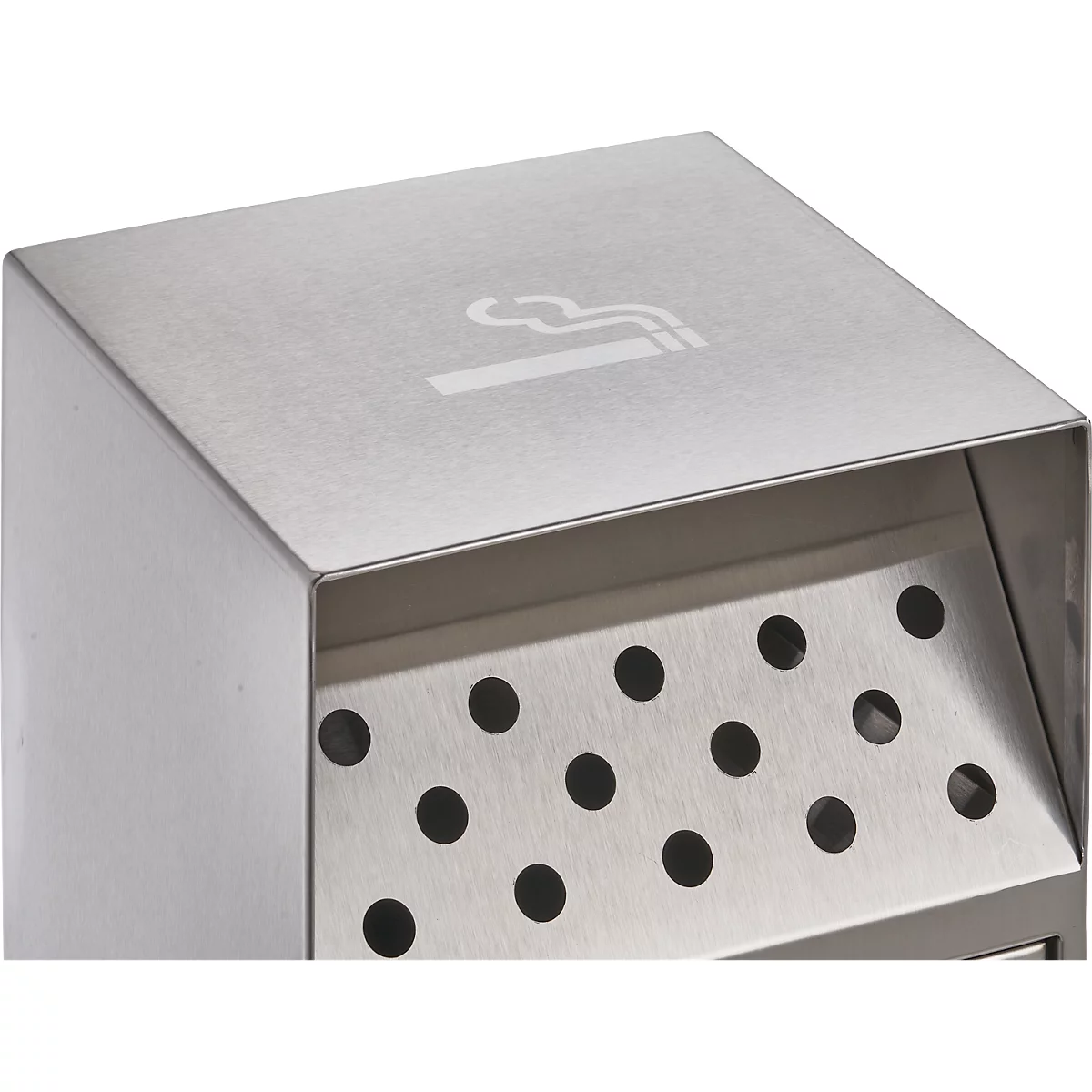 Asbakstandaard, inhoud 23 l, afsluitbaar, incl. 1 sleutel, B 380 x D 380 x H 880 mm, roestvrij staal