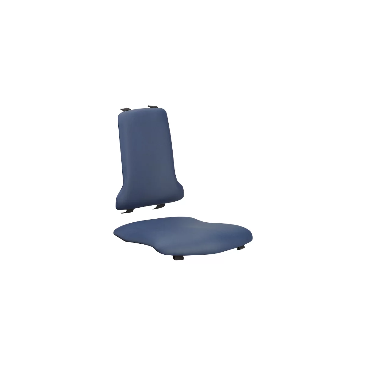 Asiento acolchado para silla de taller bimos SINTEC/SINTEC 2, desmontable, cuero sintético, antibacteriano, azul