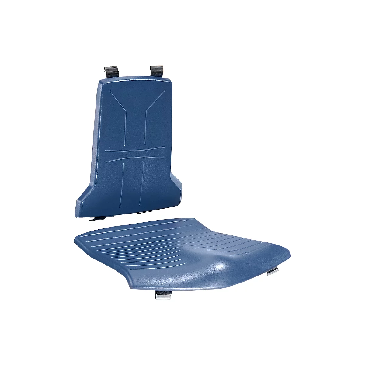 Asiento acolchado para silla de taller bimos SINTEC/SINTEC 2, desmontable, espuma integral, resistente a aceite y grasa, azul