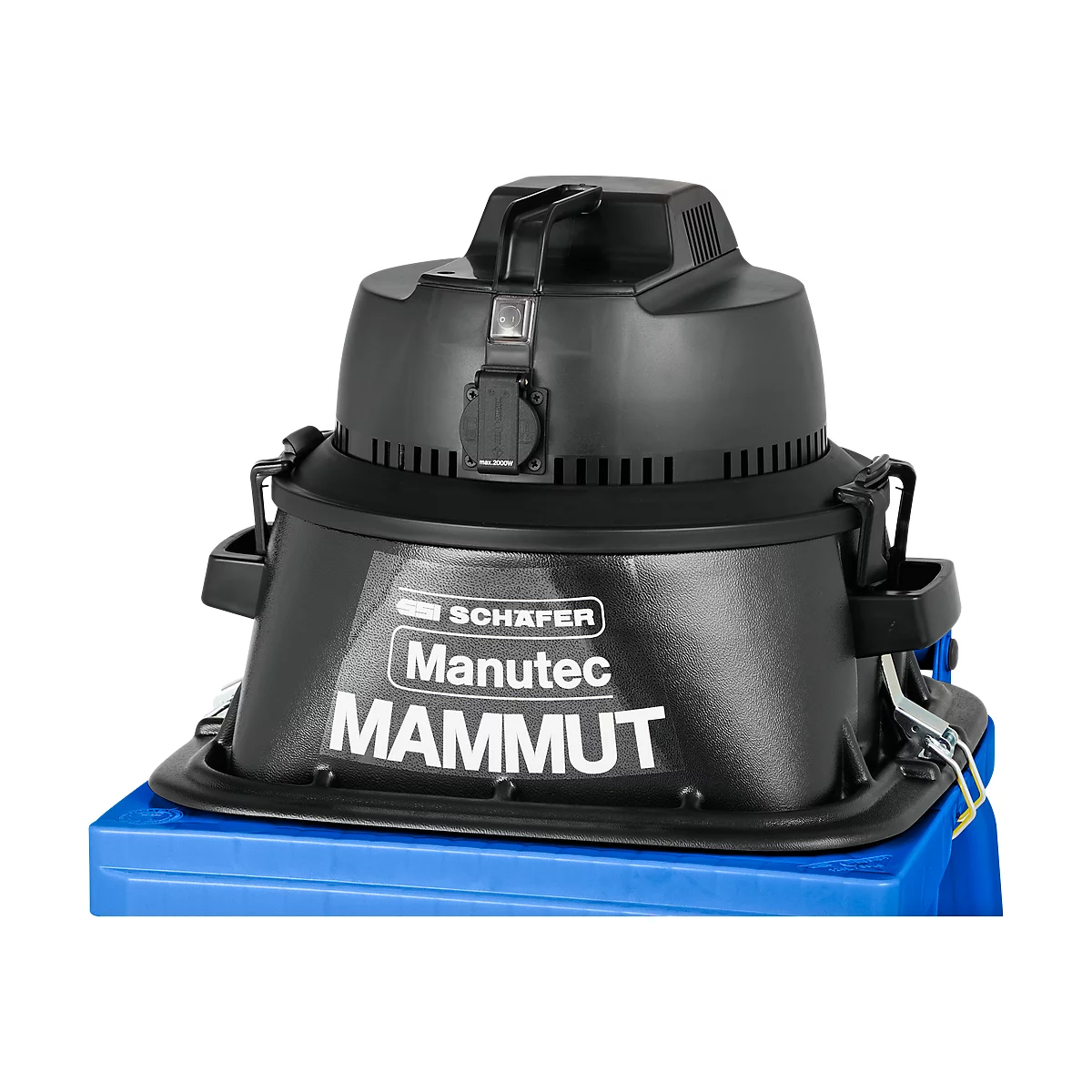 Aspirador con accesorio Manutec-Mammut, 1100 W, apto para cubos de basura de 120 l, con toma para herramientas, 1 filtro de cartucho y 1 filtro de vellón 