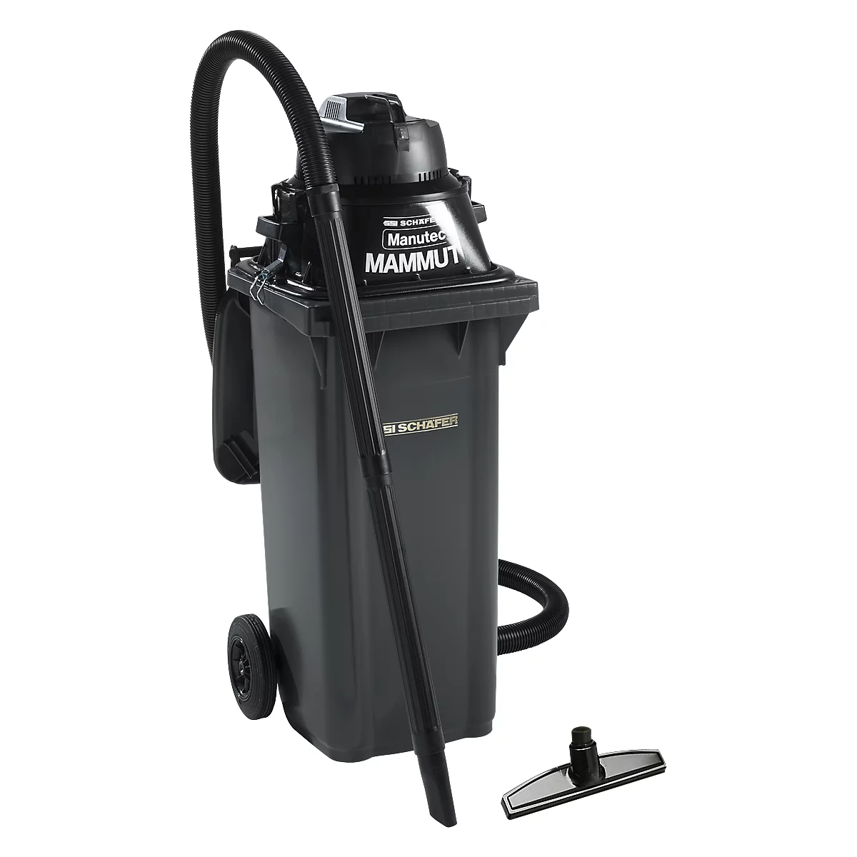 Aspirador en húmedo/seco Manutec®-Mammut, 1100 W, incl. cubo de basura grande, 120 l, 1 filtro de cartucho y 1 filtro de vellón