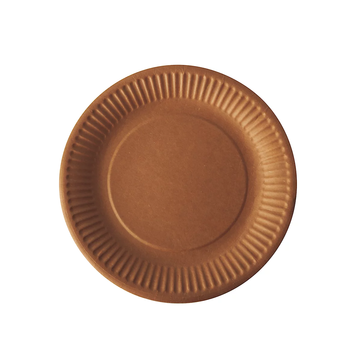 Assiette en carton Papstar Pure, jetable, ronde, Ø 190 mm, qualité alimentaire, certifiée FSC® &amp; compostable, marron, 8 x 100 pièces