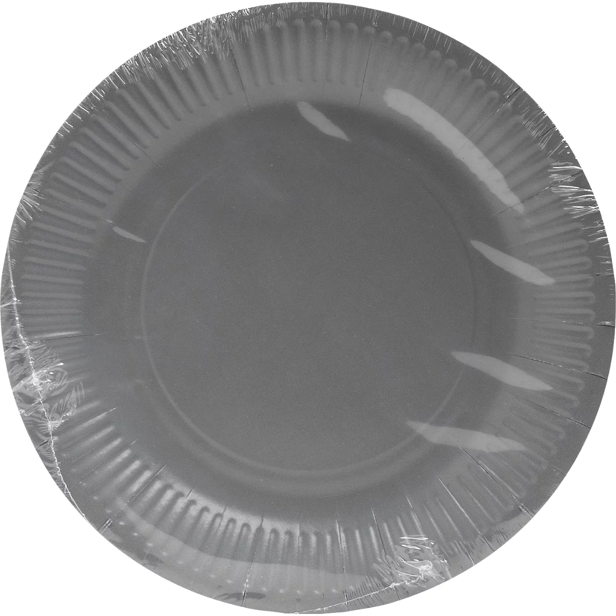 Assiettes en carton Pronappe, Ø 230 mm, carton, gris, 20 pièces