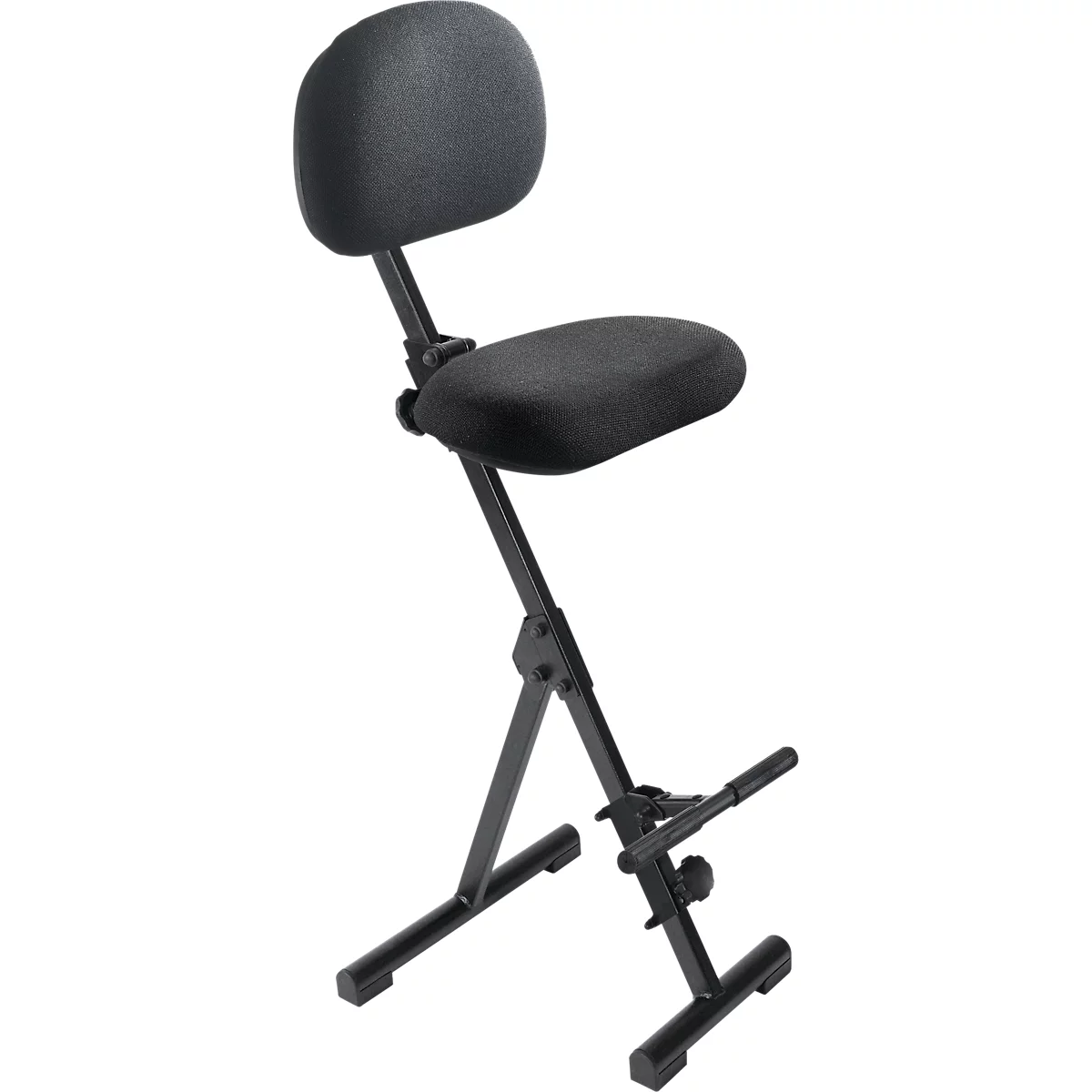 Assis debout meychair Futura Light AF-SR-11041, pliable &amp; assise réglable en hauteur, avec aide à la montée, L 370 x P 210 x H 540-900 mm, acier &amp; tissu, noir